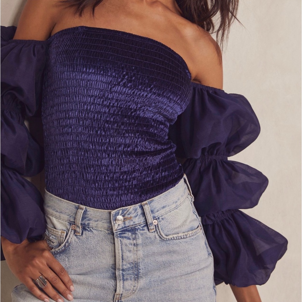 NWT Free People Girls Just Wanna Bodysuit Navy XS
